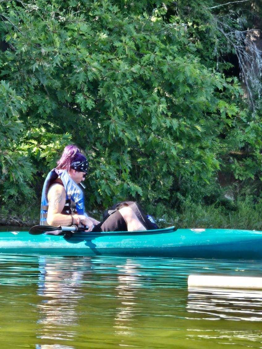 Community member kayaking — outdoor recovery activity at Josh Stevens Recovery Community Center